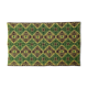 Green and yellow handmade rug with delicate colourful flowers