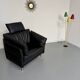 Fauteuil design contemporain Intertime I-Cielo en cuir noir