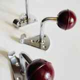 Chrome and bakelite coat hooks from the 70s