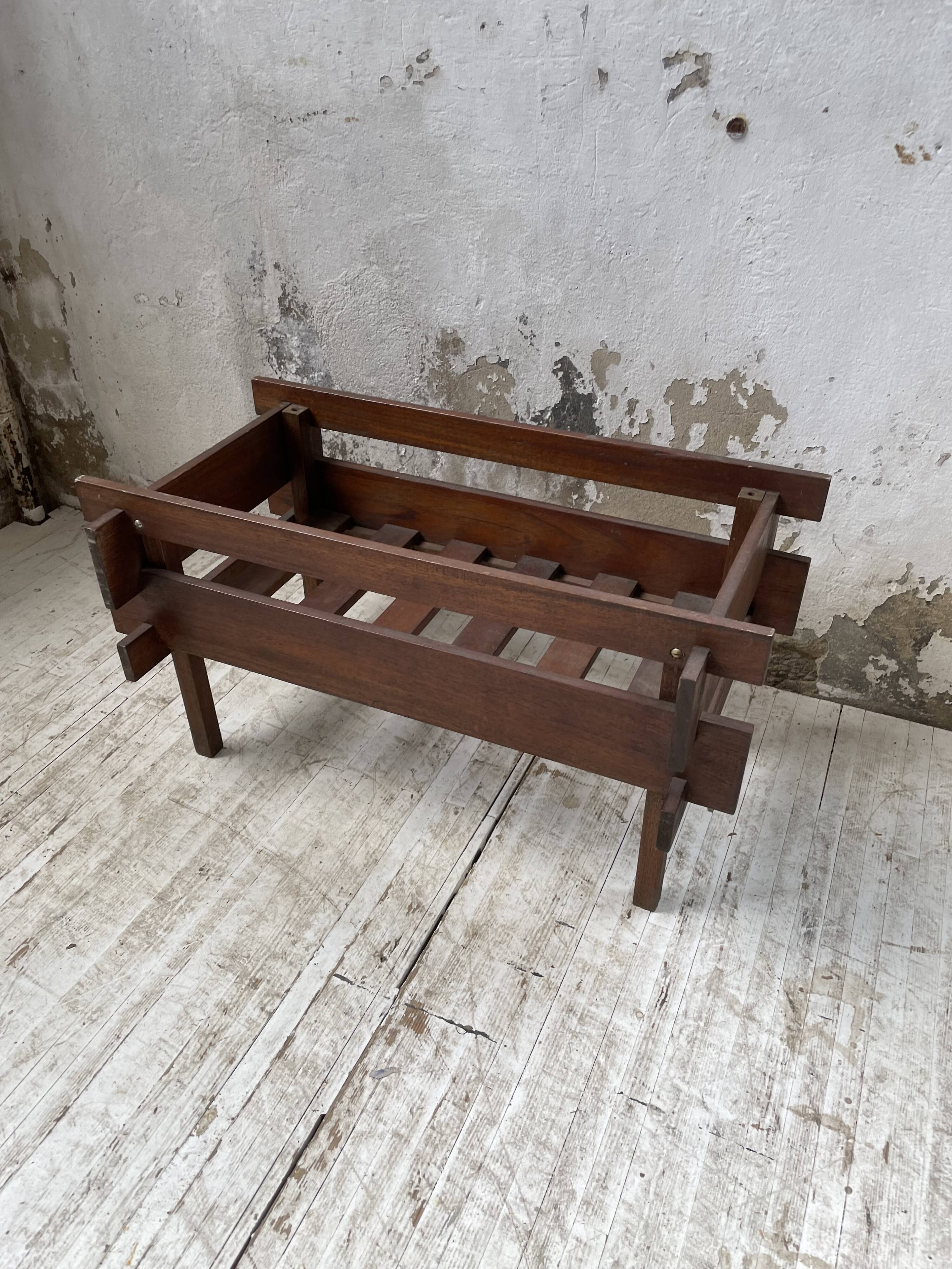 Small modernist oak planter from the 1950s