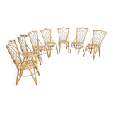 7 vintage rattan chairs