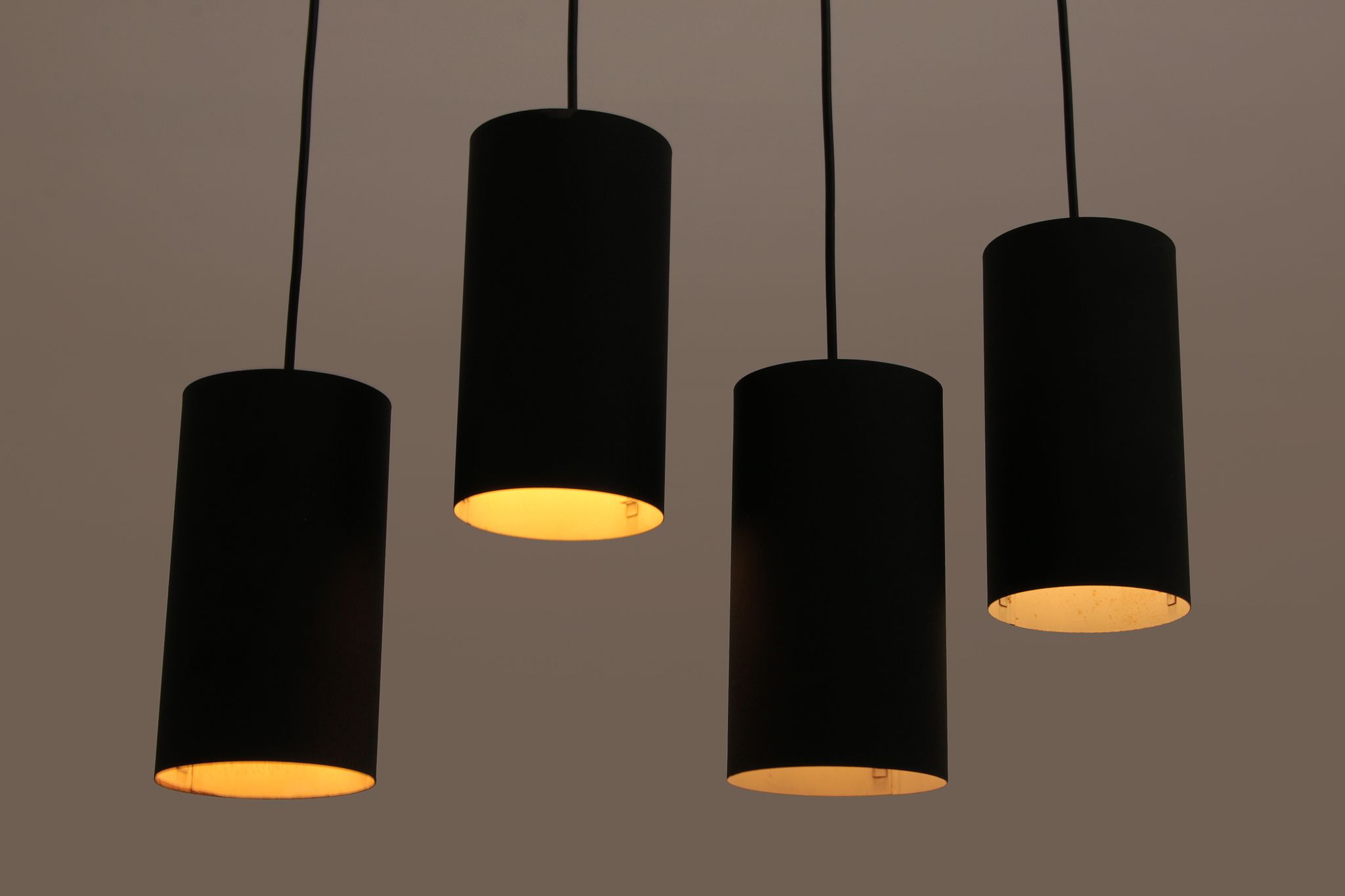 Philips set of 4 hanging lamps model nt 48 design by argenta, 1960
