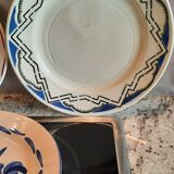 Old flat faience plates