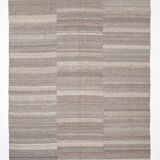 7x10 Light Brown Anatolian Flatweave Vintage Kilim Rug, 225x309 Cm