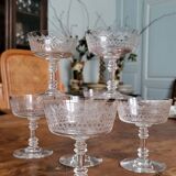6 Crystal champagne glasses