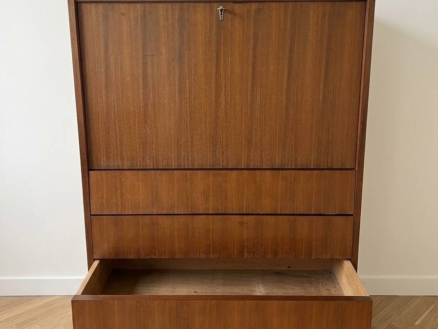 Vintage 1970s wooden secretary desk