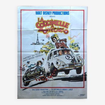 Affiche cinéma originale "La coccinnelle à Monte-Carlo" Walt Disney