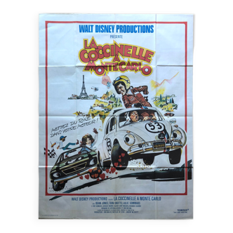 Affiche cinéma originale "La coccinnelle à Monte-Carlo" Walt Disney