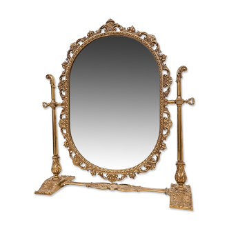 Miroir psyché en laiton