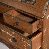 Swedish drop-leaf desk, antique – Scandinavian folk furniture – year 1783