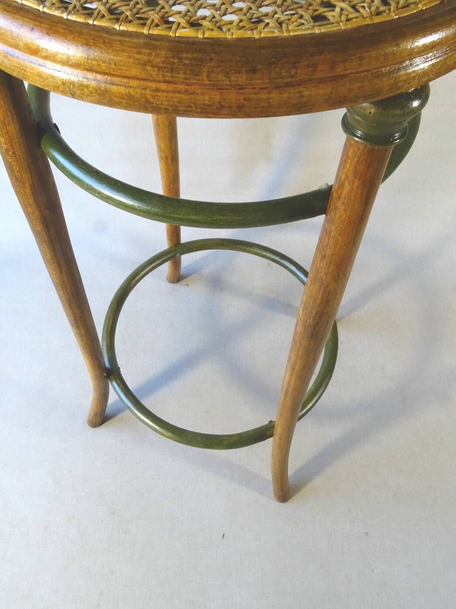 Bar stool curved wood by KOHN 1910, not Thonet