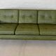 Vintage Danish mid-century Svend Skipper 3 person sofa in olive green leather 1965