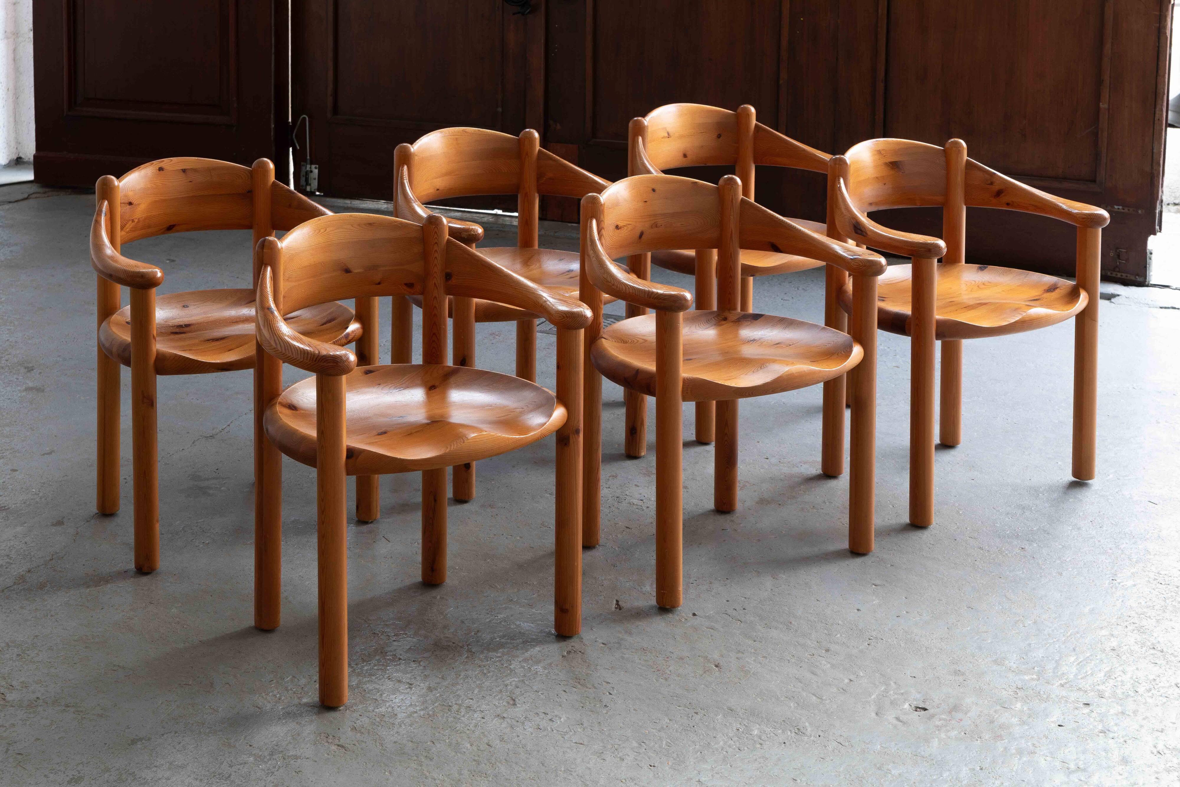 Ensemble de 6 chaises de salle à manger par Rainer Daumiller, années 1970
