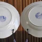 Set of 2 plates of Sarreguemines porcelain collection from the 70s