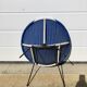Vintage armchair garden shell 1950 metal and scoubidou