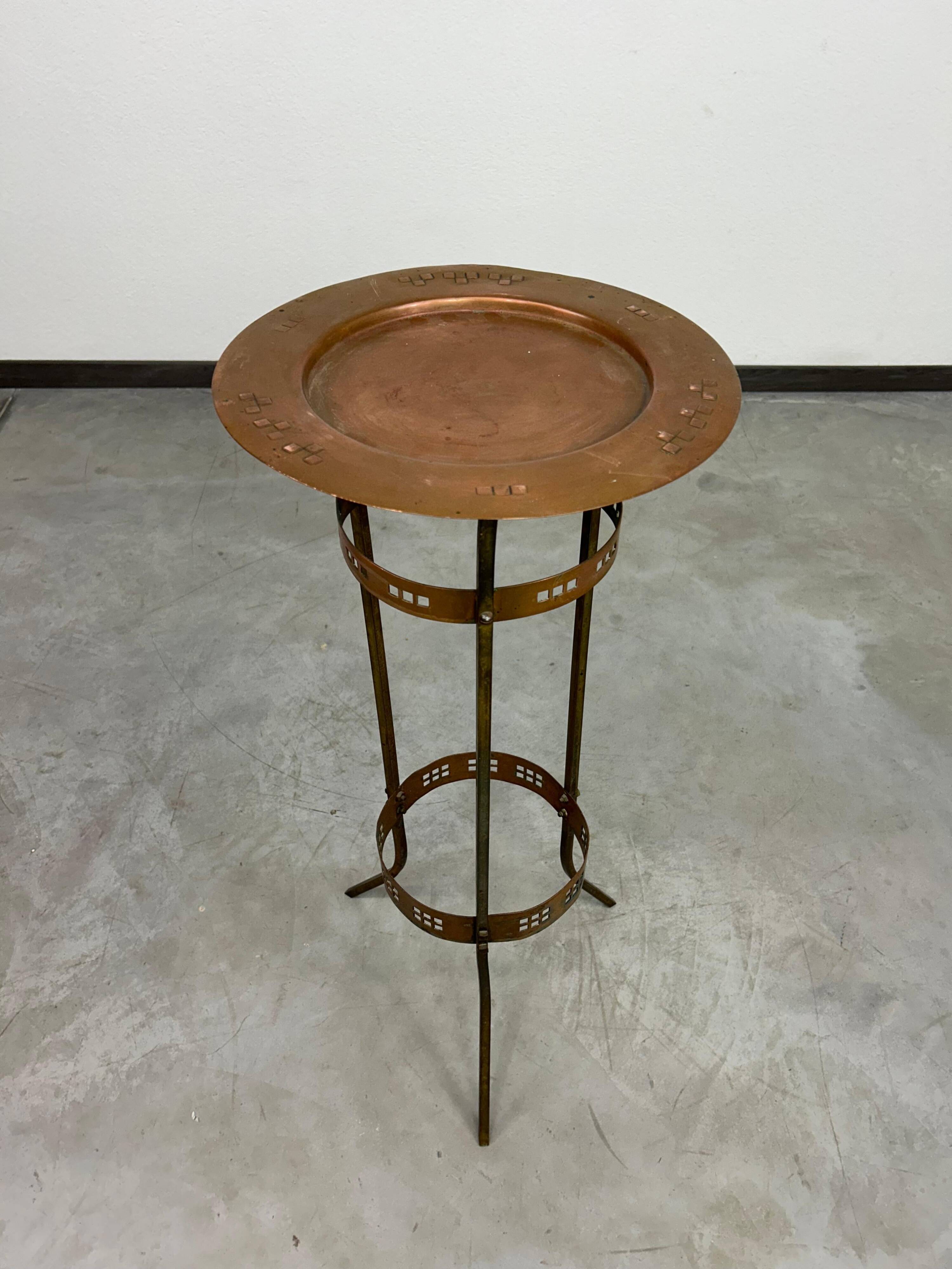 Brass side table from the Vienna Secession by Josef Hoffmann