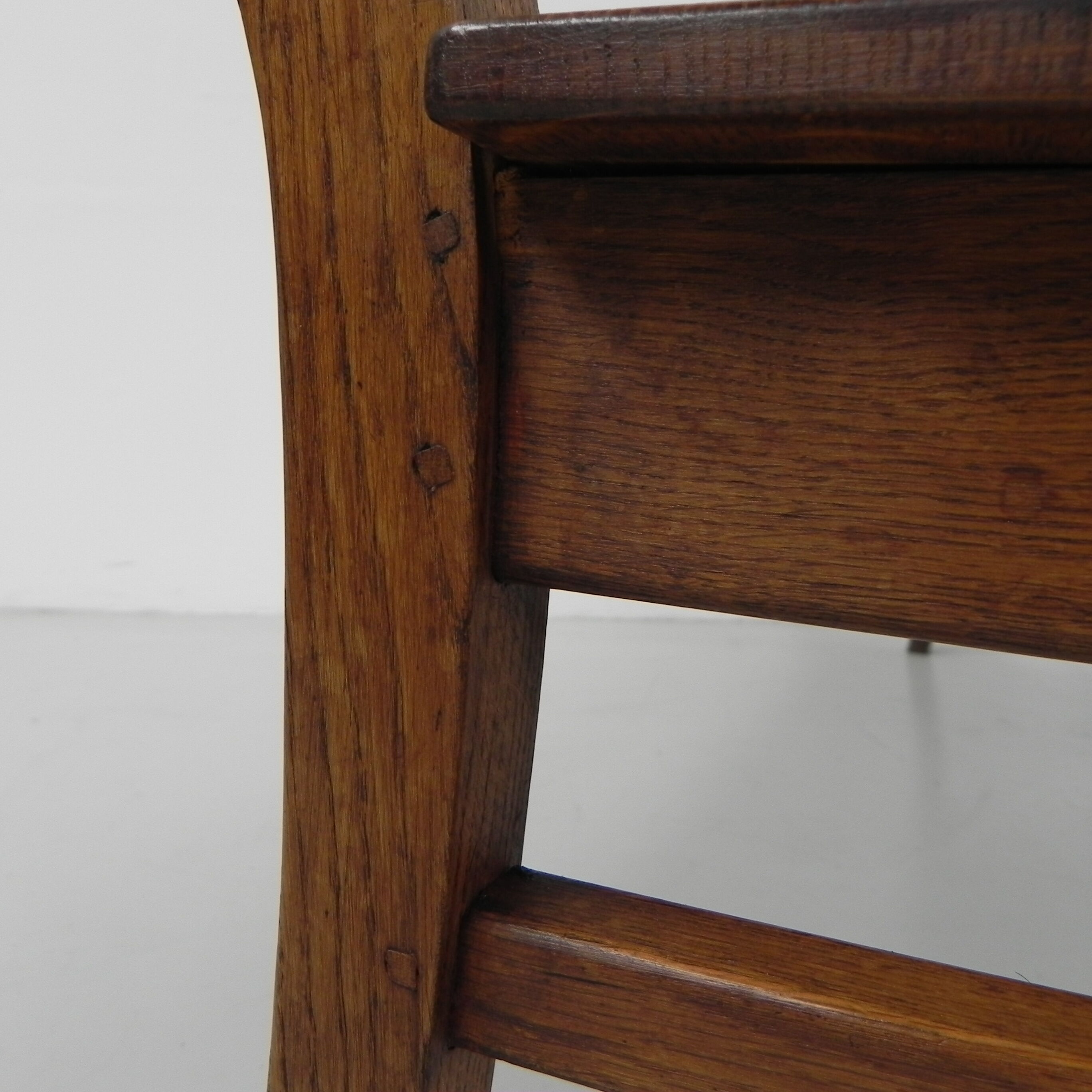 Oak cafe sofa with armrests 160 cm long