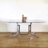 Smoked glass table 70s