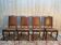 Set of 4 Louis XV style chairs in leather.