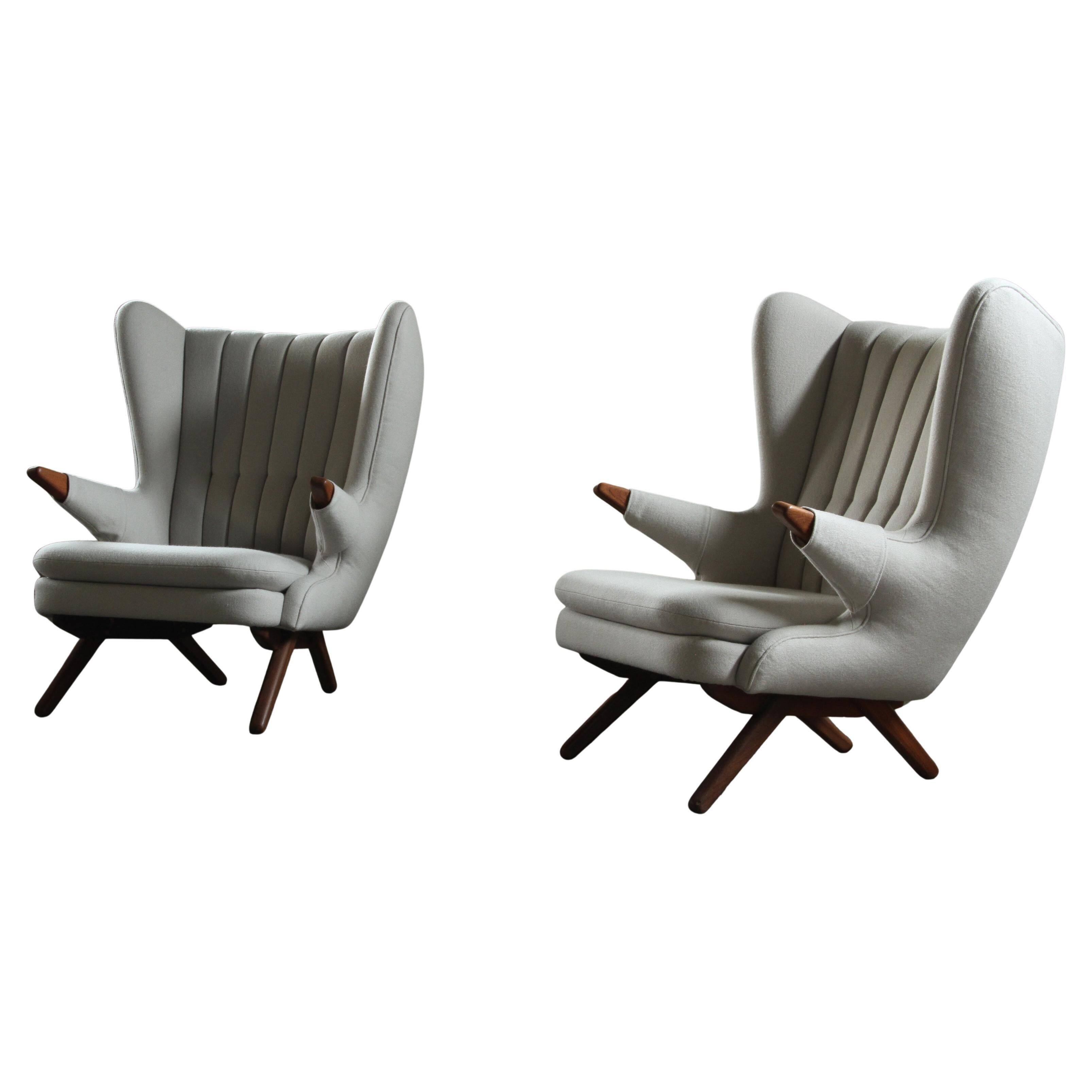 Pair of vintage Svend Skipper “Model 91” lounge chairs, Denmark, 1960s