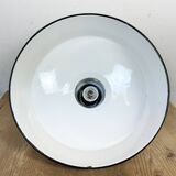 Industrial White Enamel Factory Pendant Lamp from Abolite, 1960s