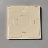 Relief tiles Desvres Mid Century Lot of 9 dark beige colours