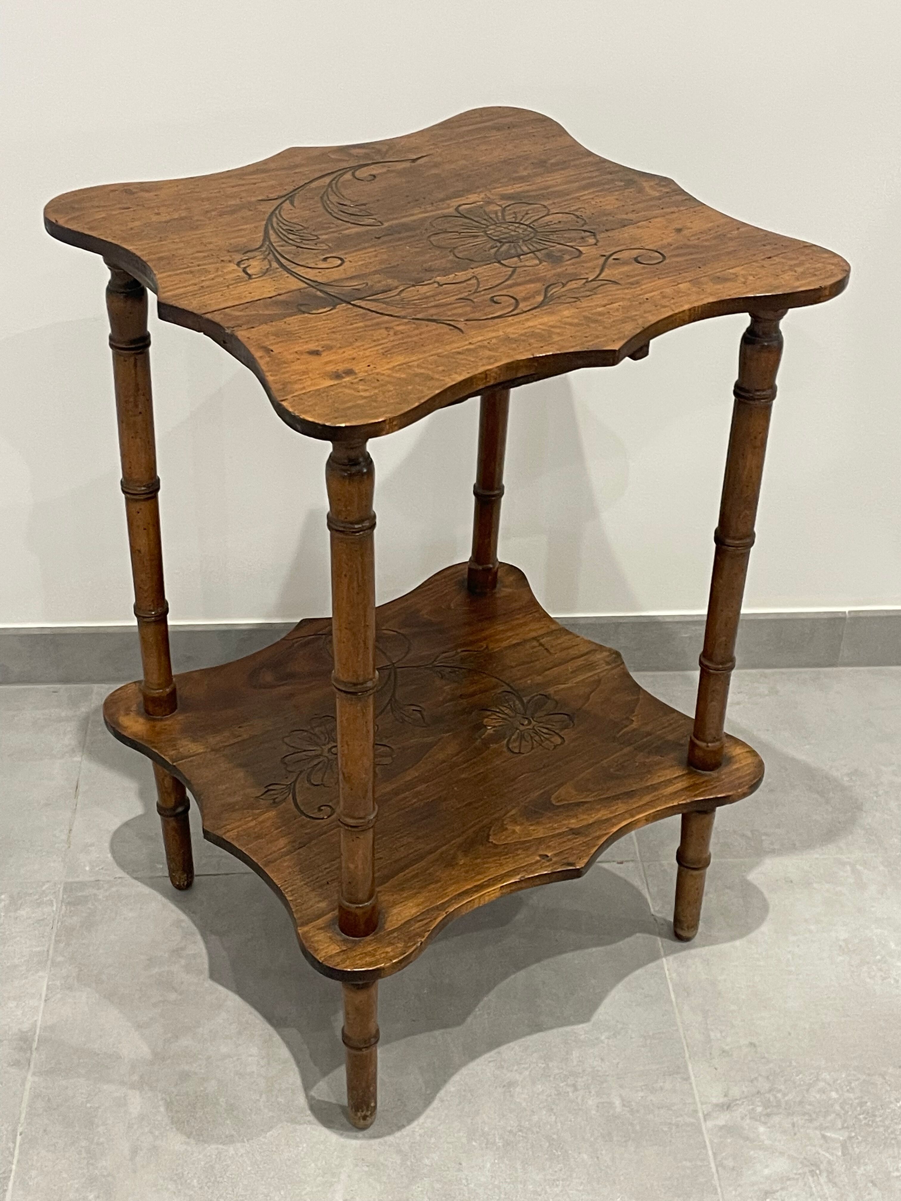 Vintage gueridon side table bamboo way