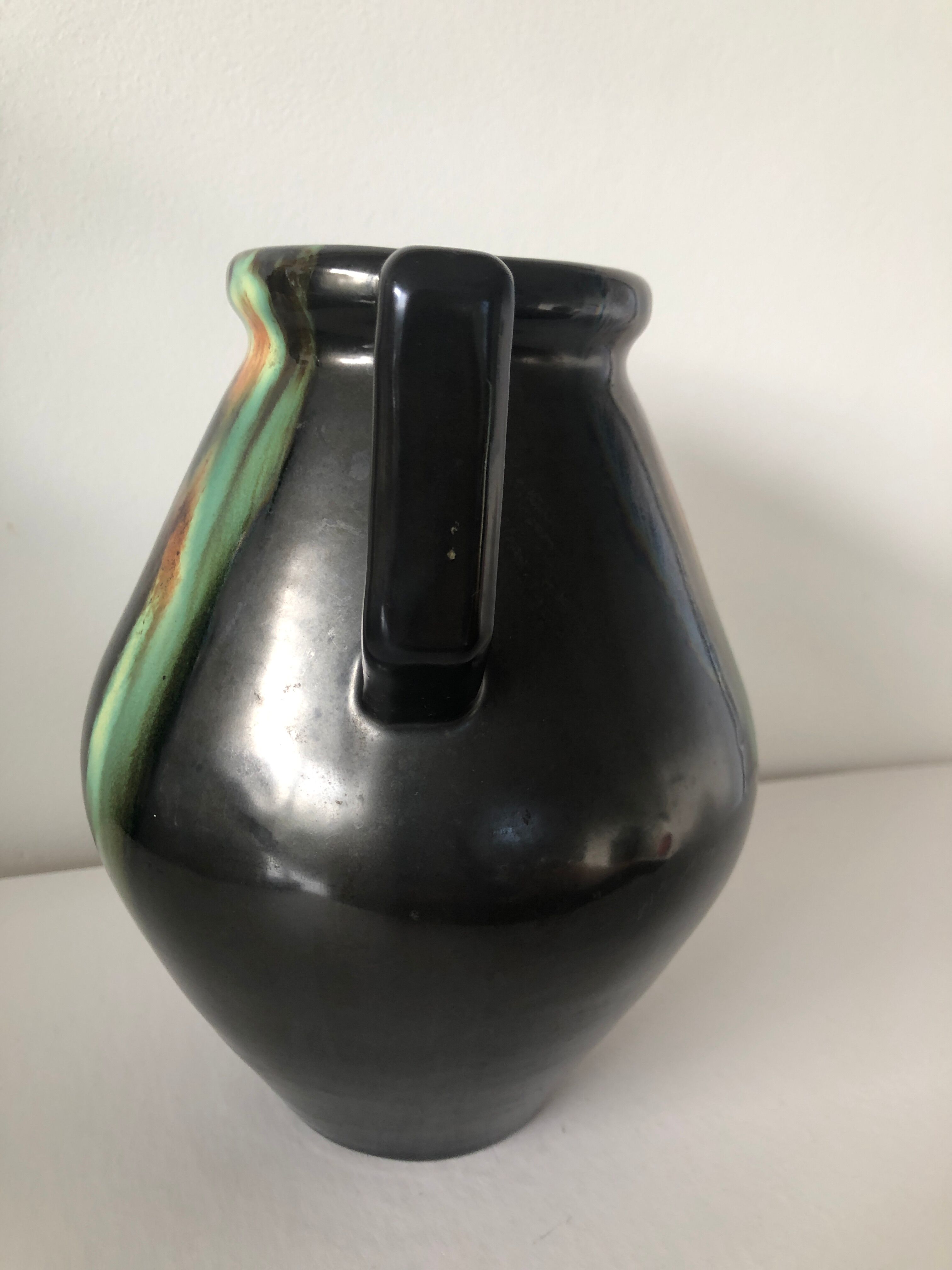 Enamelled ceramic vase