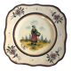 Quimper HB two square plates of Breton peasants from the early 20th century