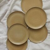 6 assiettes à dessert en grès vintage