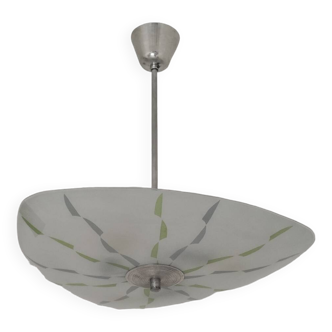 Lustre suspension verre opalin Zukov , année 60