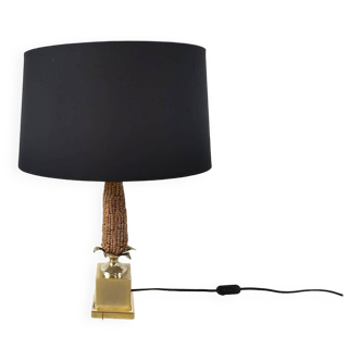 Lampe de table vintage en maïs français, 1970