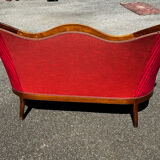 Louis XV style canapé in moulded wood – red velvet fabric – 19th century