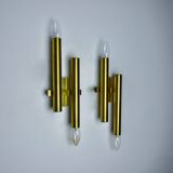 Pair of tubular wall lights from Sciolari, Italy, 1970