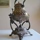 Art Nouveau teapot or samovar in silver-plated metal by goldsmith Victor Saglier