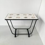 Ceramic and wrought iron side table