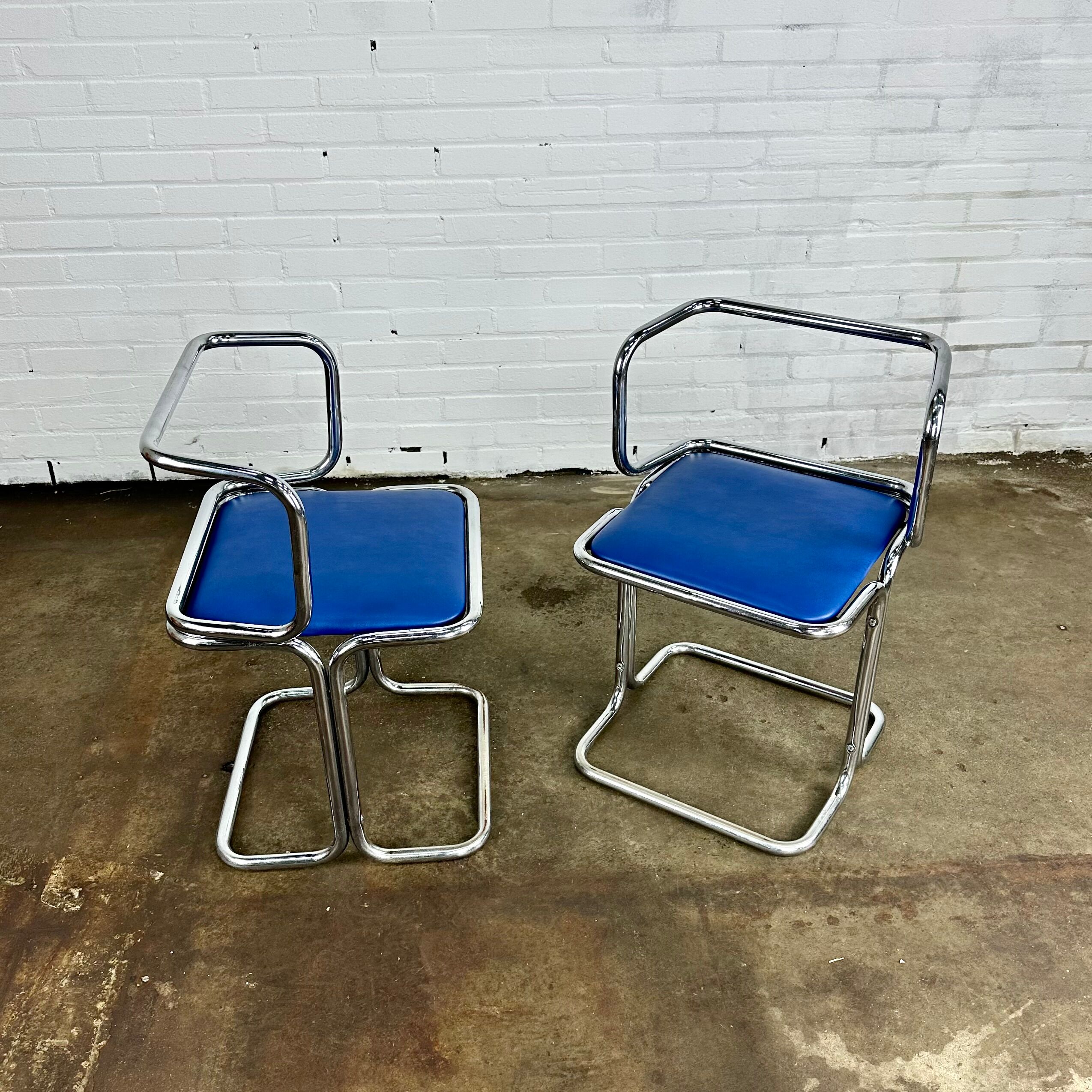 Vintage design tube frame dining chairs