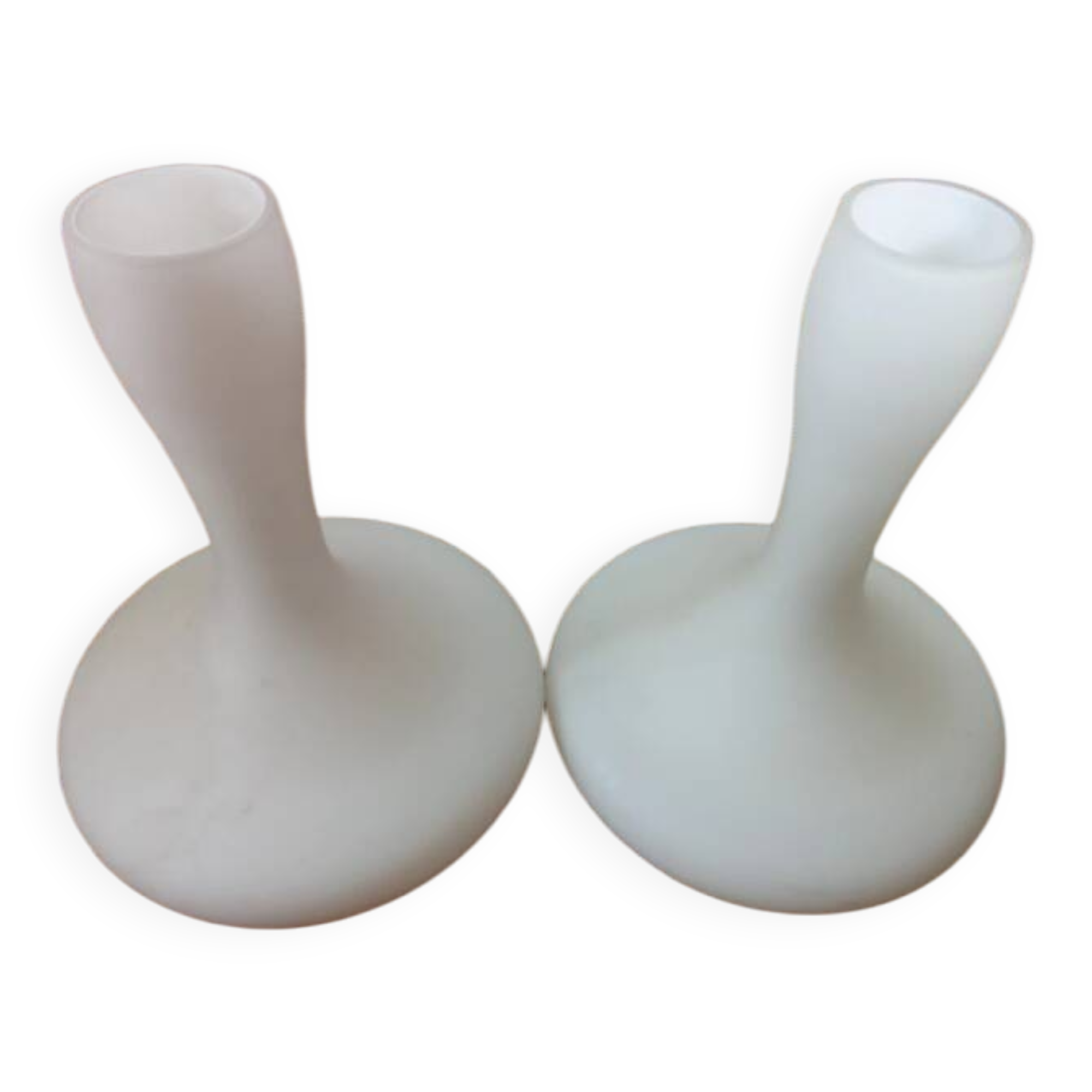 Pair | vintage opaline glass mushroom table lamps (h. 31 cm)