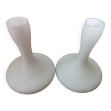 Pair | vintage opaline glass mushroom table lamps (h. 31 cm)