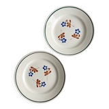 vintage flower plates set of 2