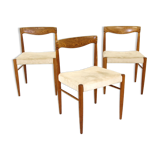 Set de 3 chaisesen chêne, H W Klein, Bramin, Danemark, 1960