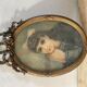 Portrait of a young girl in pastel and beautiful oval frame