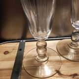4 champagne flutes with cut sides, late 19th century