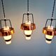 Trio de suspensions scandinaves en opaline et aluminium anodisé, 1960