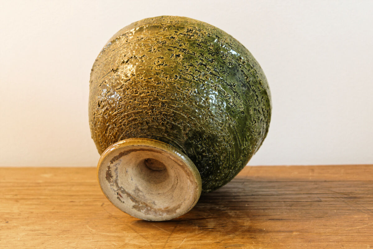 Sandstone bowl on pedestal