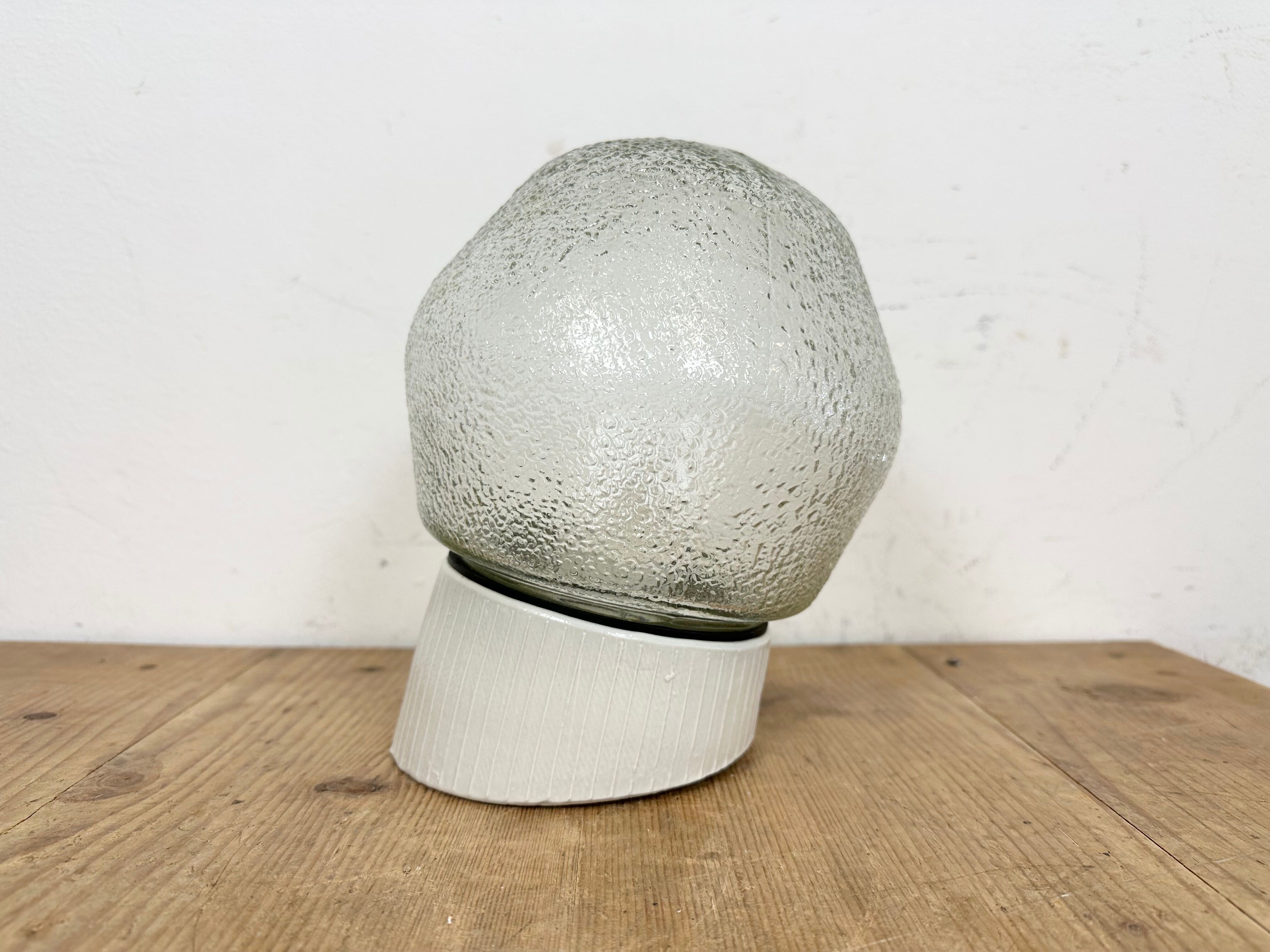 Vintage White Porcelain Wall Light, 1970s