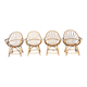 Set of 4 rattan armchairs from the 1960s, France.