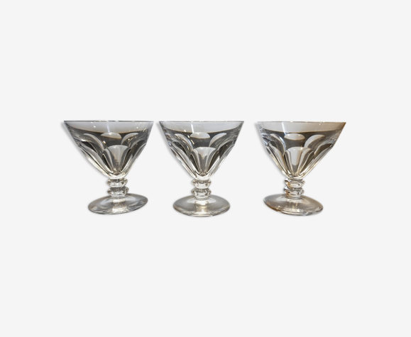 Série de 3 verres - A digestif ou porto - En cristal taillé