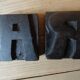 3 wooden printing letters