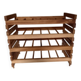 Set of 4 wooden wine bottle holders